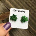 Lucky Clover Glitter Earrings – St. Patrick’s Edition”