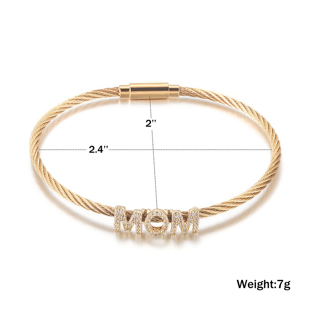 MOM Pavé Bracelet – 14K Gold Love Edition