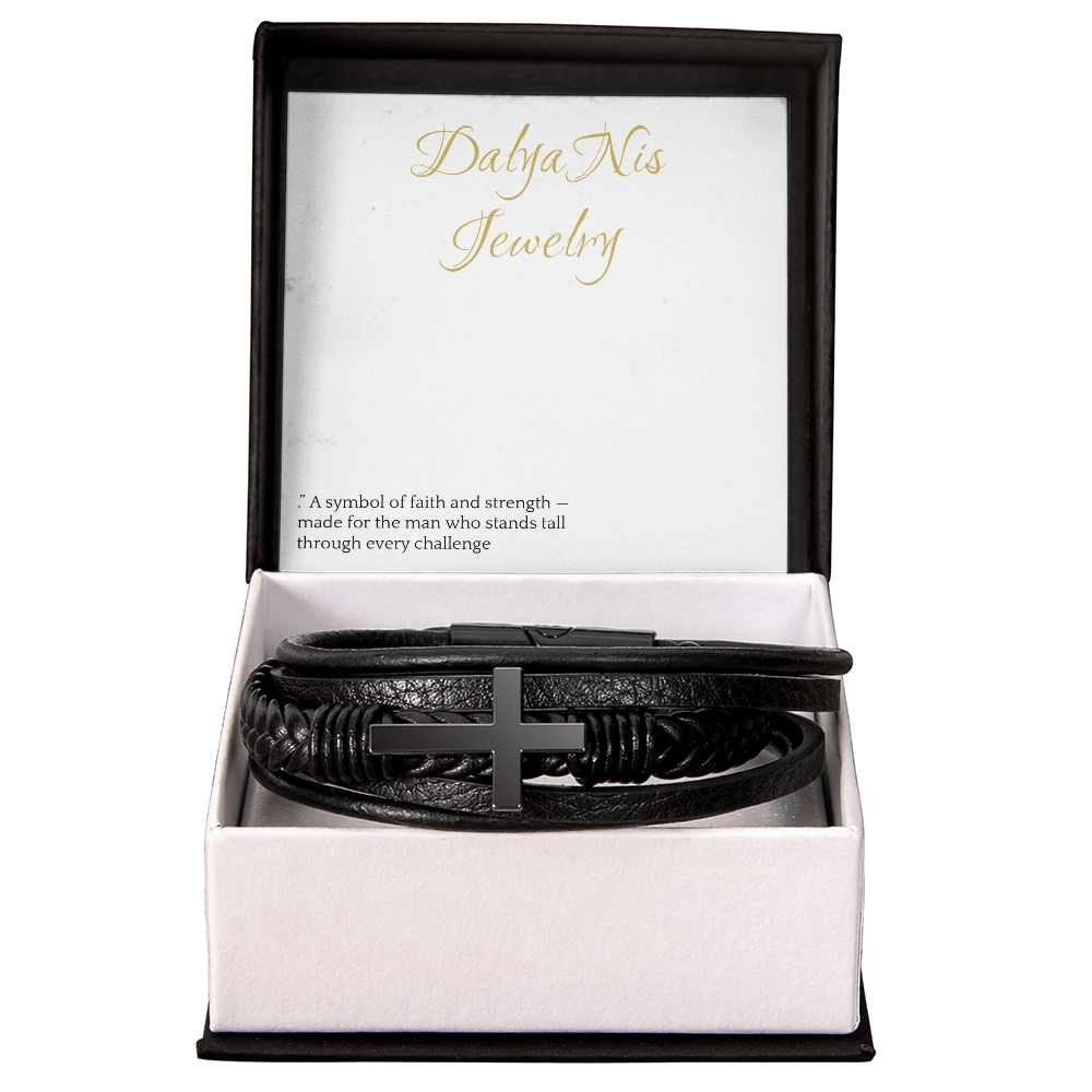 ECLAT Noir – Men's Cross Bracelet