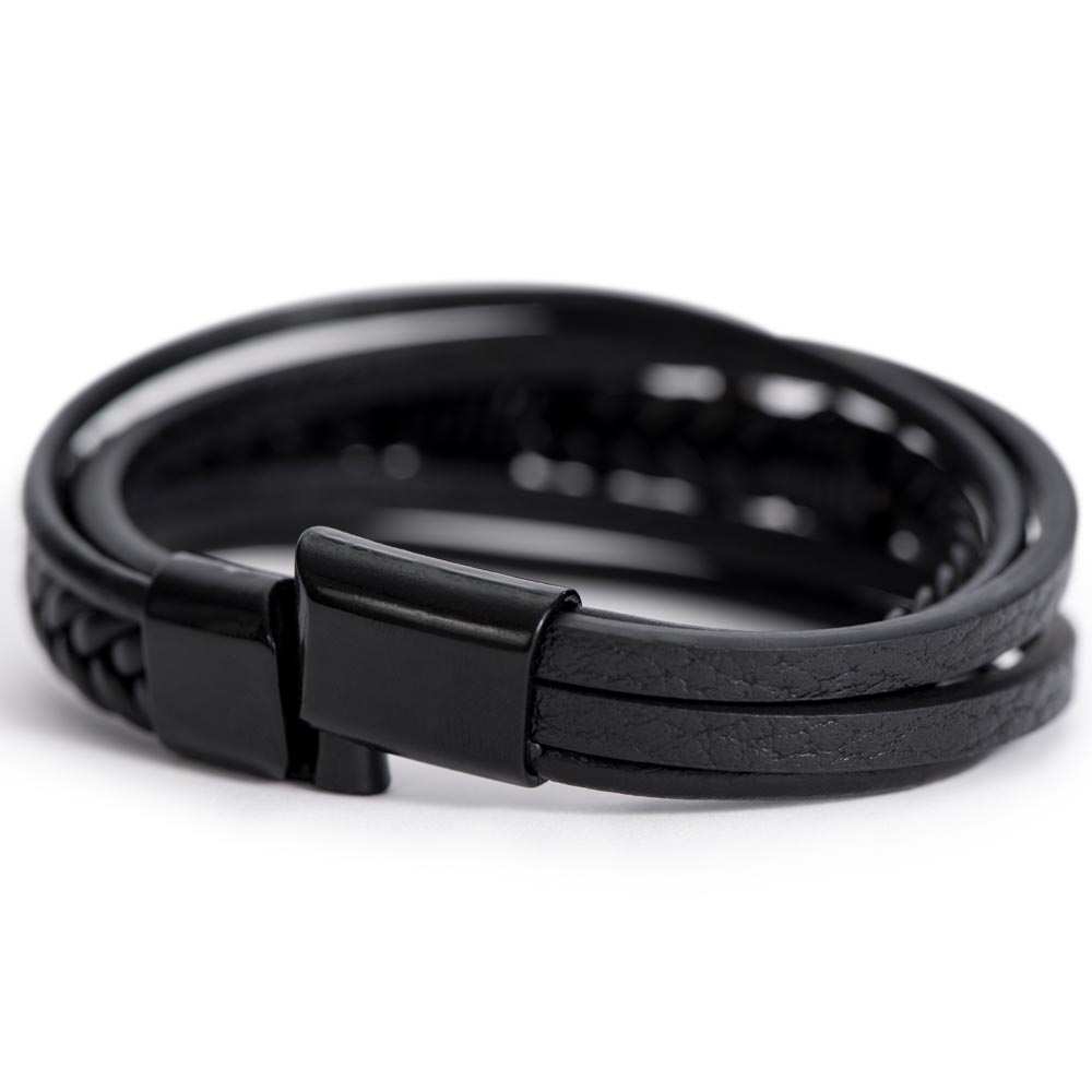 ECLAT Noir – Men's Cross Bracelet