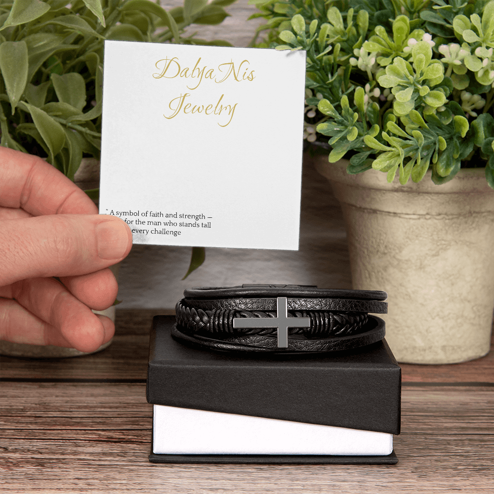 ECLAT Noir – Men's Cross Bracelet