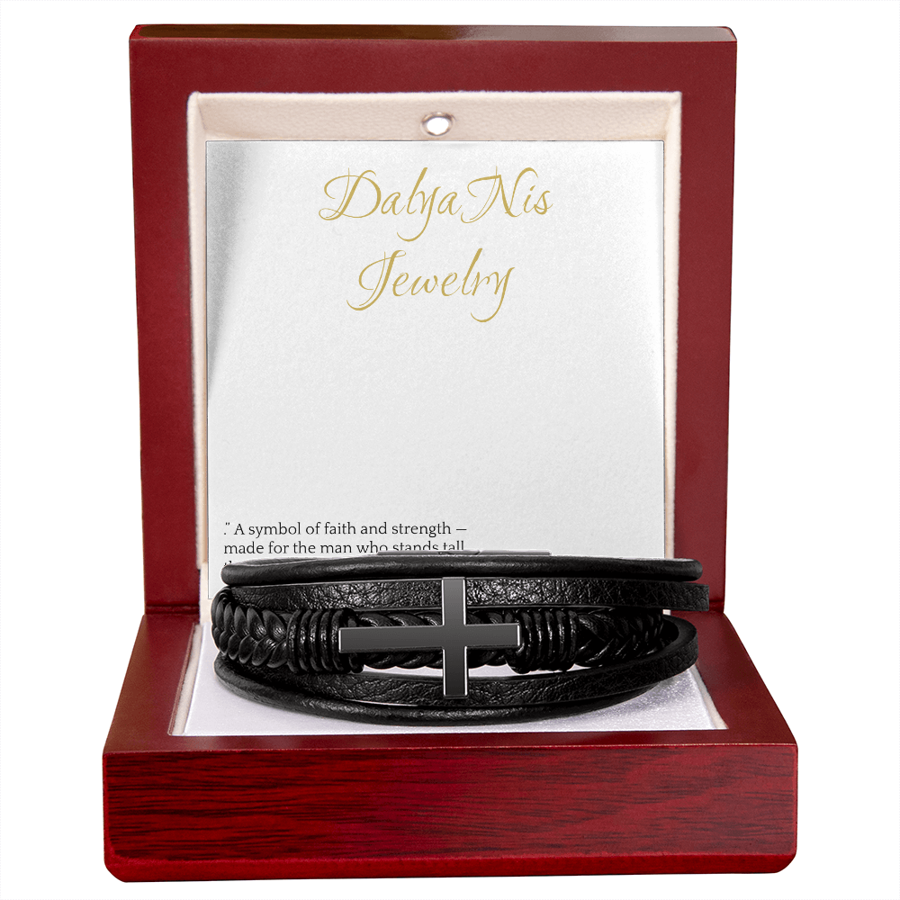 ECLAT Noir – Men's Cross Bracelet